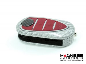 Alfa Romeo 4C Key Fob Cover - Carbon Fiber - White Candy